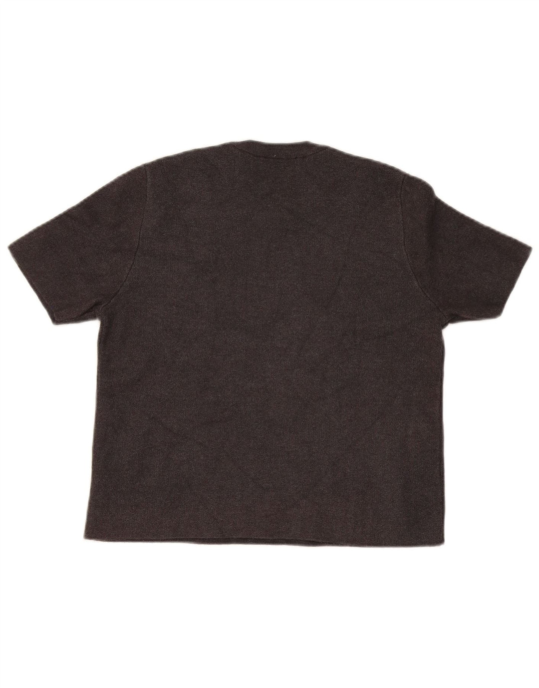 Zara Womens Short Sleeve Crew Neck Jumper Sweater UK 14 Medium Brown