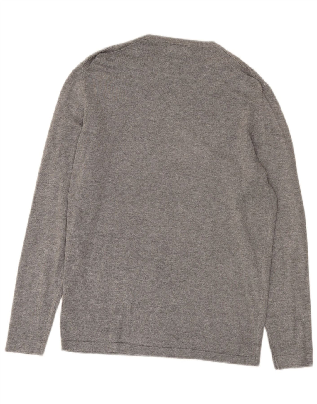 Zara Mens V-Neck Jumper Sweater Medium Grey Flecked