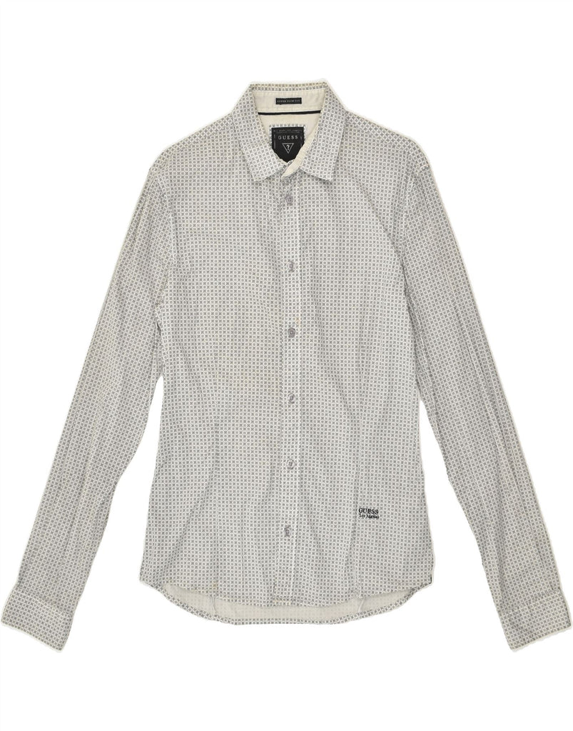 GUESS Mens Shirt 34 XS Grey Geometric Cotton | Vintage Guess | Thrift | Second-Hand Guess | Used Clothing | Messina Hembry 