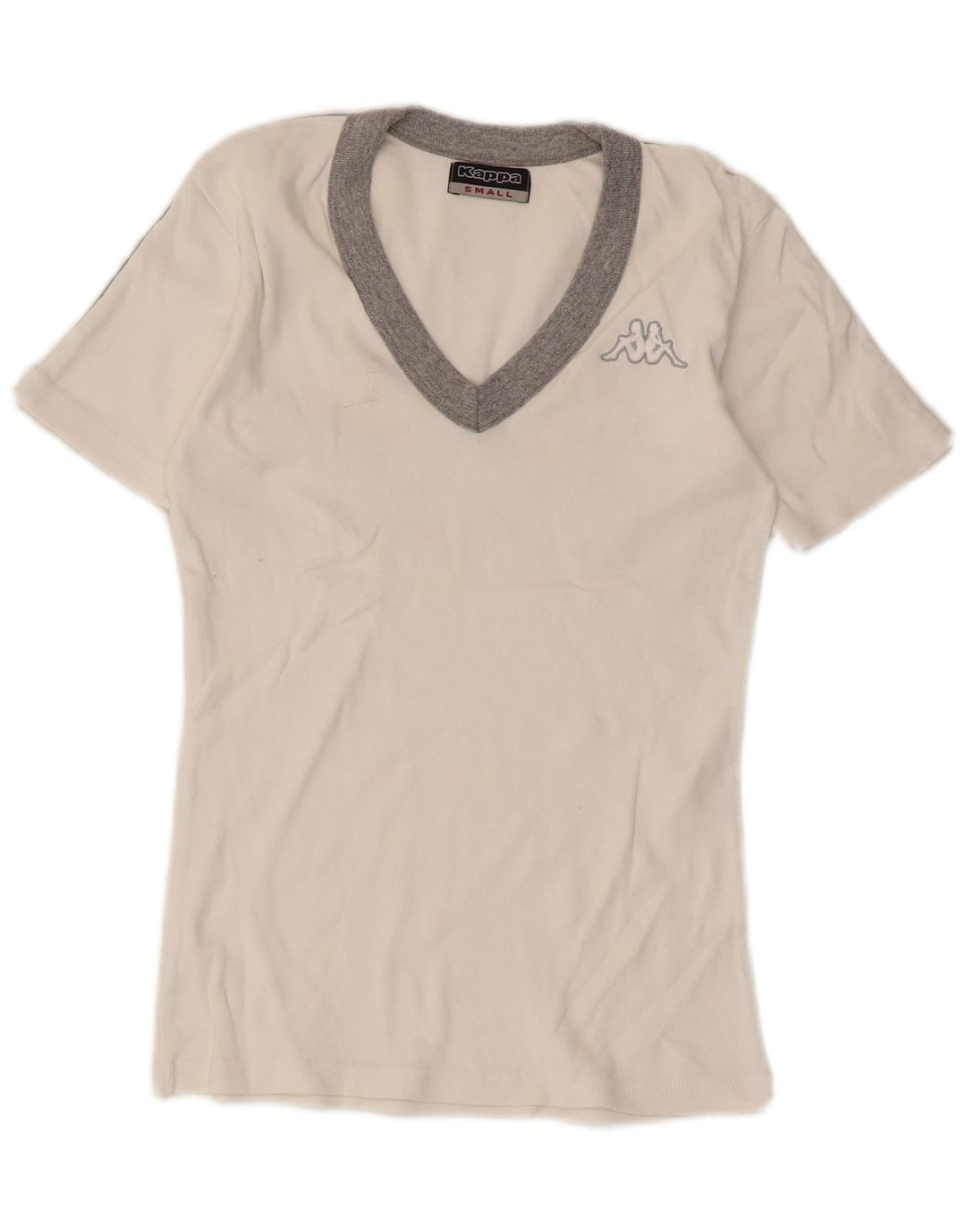 Kappa Womens T-Shirt Top UK 8 Small White Colourblock