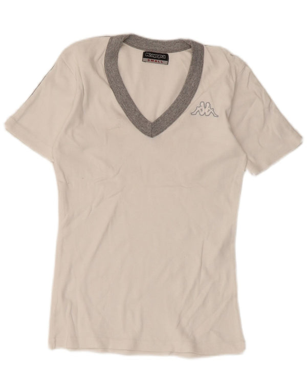 Kappa Womens T-Shirt Top UK 8 Small White Colourblock
