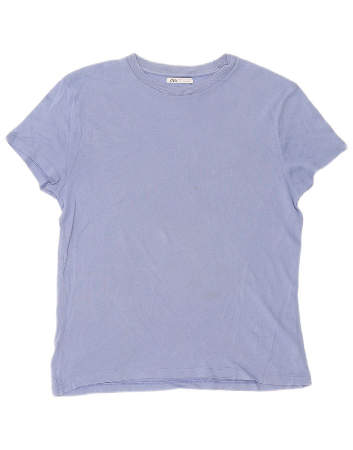 Zara Mens T-Shirt Top Small Blue Cotton