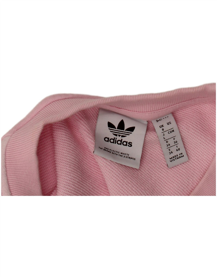 ADIDAS Womens Oversized Sweatshirt Jumper UK 8 Small Pink Colourblock