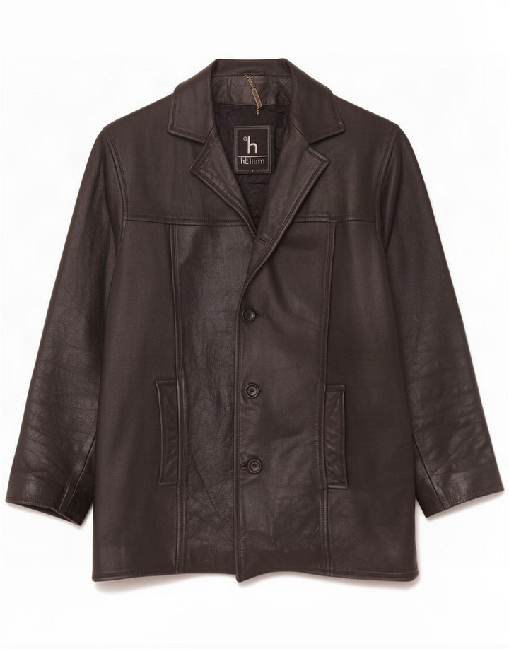 Helium Mens Leather Jacket UK 38 Medium Black