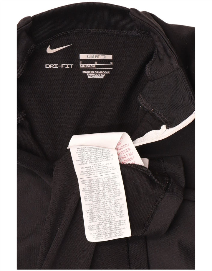 NIKE Boys Dri Fit Slim Fit Pullover Tracksuit Top 12-13 Years Large Black