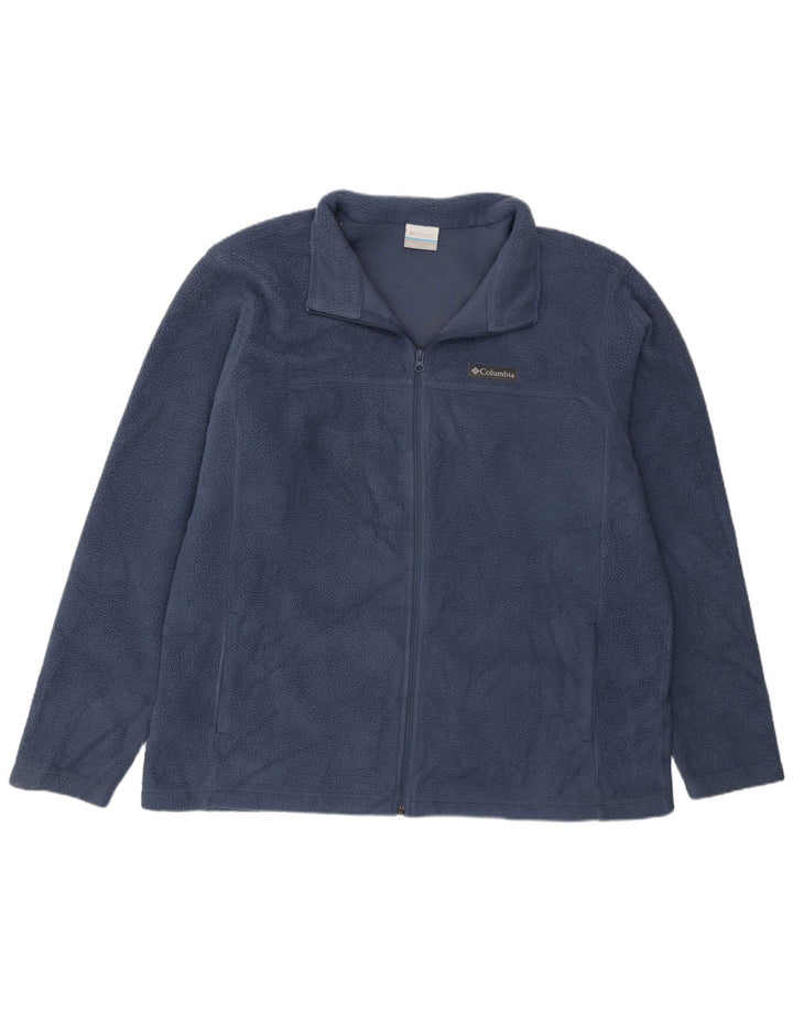 Columbia Mens Fleece Jacket UK 42 XL Navy Blue Polyester