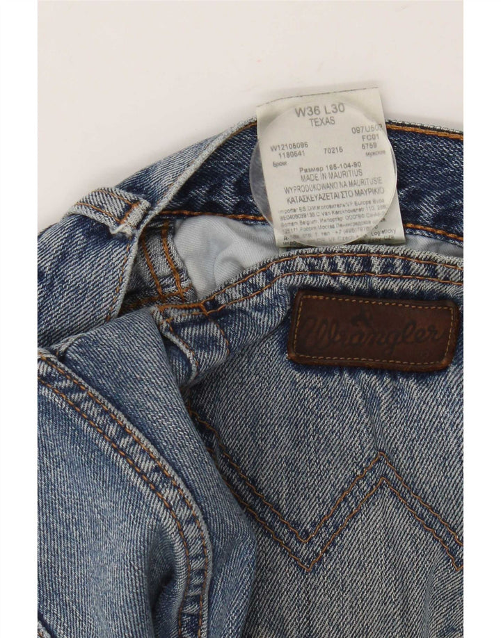 Wrangler Mens Texas Straight Jeans W36 L30 Blue Cotton