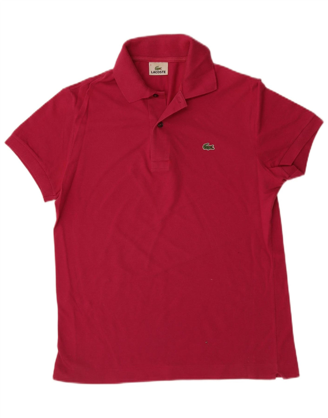 LACOSTE Mens Polo Shirt Size 3 Small Pink Cotton