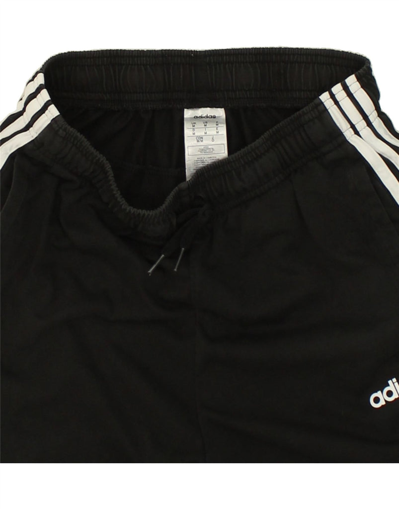 ADIDAS Womens Tracksuit Trousers Joggers UK 14 Medium Black Cotton | Vintage Adidas | Thrift | Second-Hand Adidas | Used Clothing | Messina Hembry 