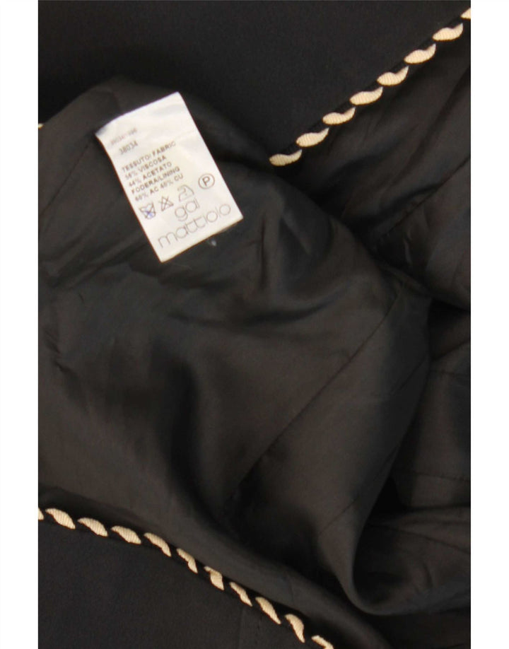 Gai Mattiolo Womens 3 Button Blazer Jacket UK 14 Medium Black Viscose