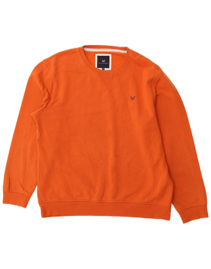CREW CLOTHING Mens Sweatshirt Jumper 2XL Orange Cotton