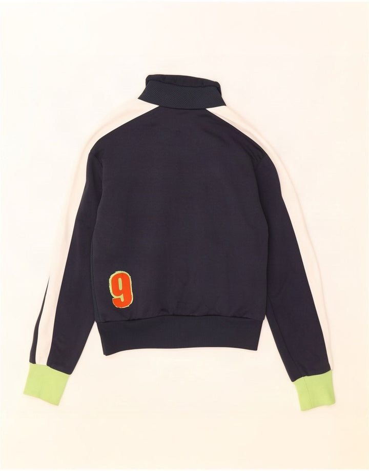 Puma Womens Tracksuit Top Jacket UK 10 Small Navy Blue Colourblock