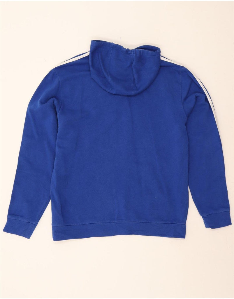 ADIDAS Mens Graphic Hoodie Jumper Medium Blue Cotton Vintage Adidas and Second-Hand Adidas from Messina Hembry 