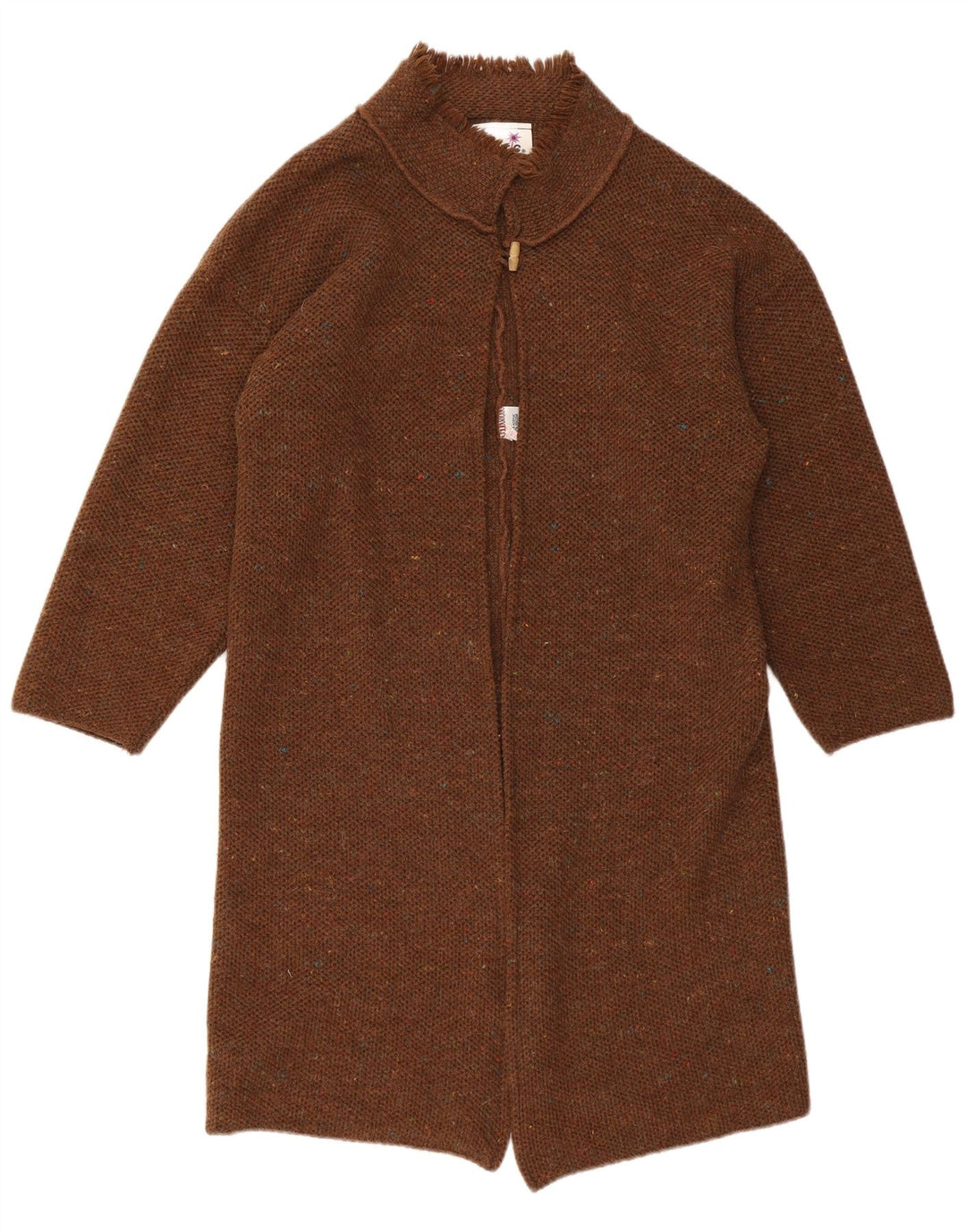 FRANTIC Womens Oversized Cardigan Sweater UK 10 Small Brown Flecked