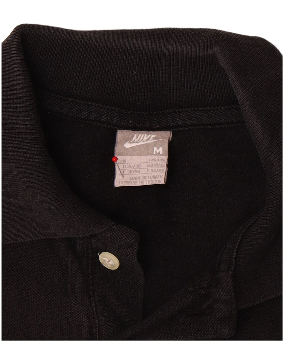 Nike Womens Polo Shirt UK 10/12 Medium Black Cotton