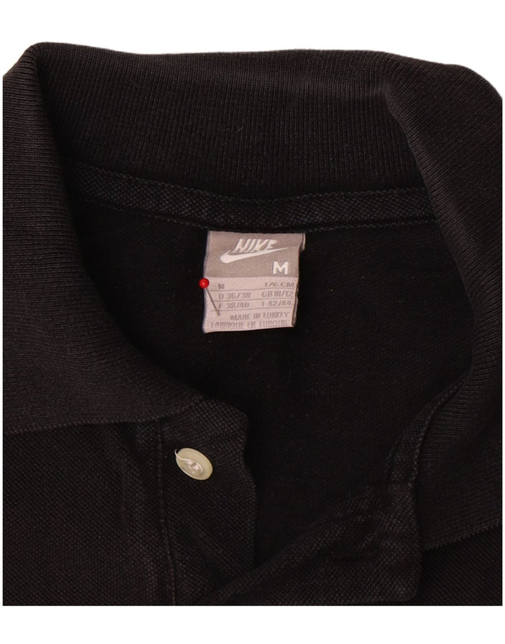 Nike Womens Polo Shirt UK 10/12 Medium Black Cotton