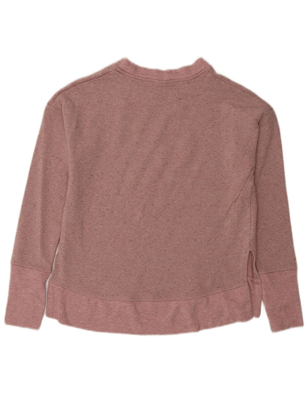 Athleta Womens Loose Fit Sweatshirt Jumper UK 6 XS Pink Flecked Cotton