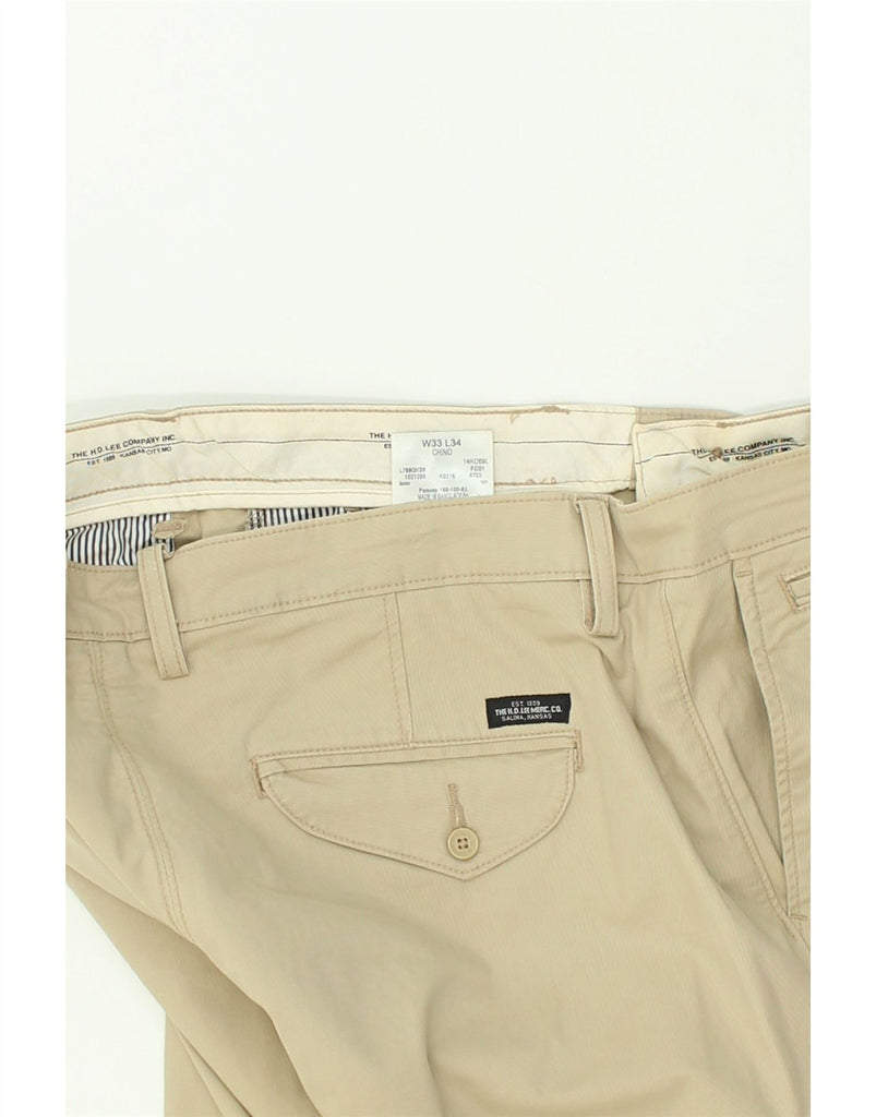 LEE Mens Slim Chino Trousers W33 L34 Beige Cotton | Vintage Lee | Thrift | Second-Hand Lee | Used Clothing | Messina Hembry 