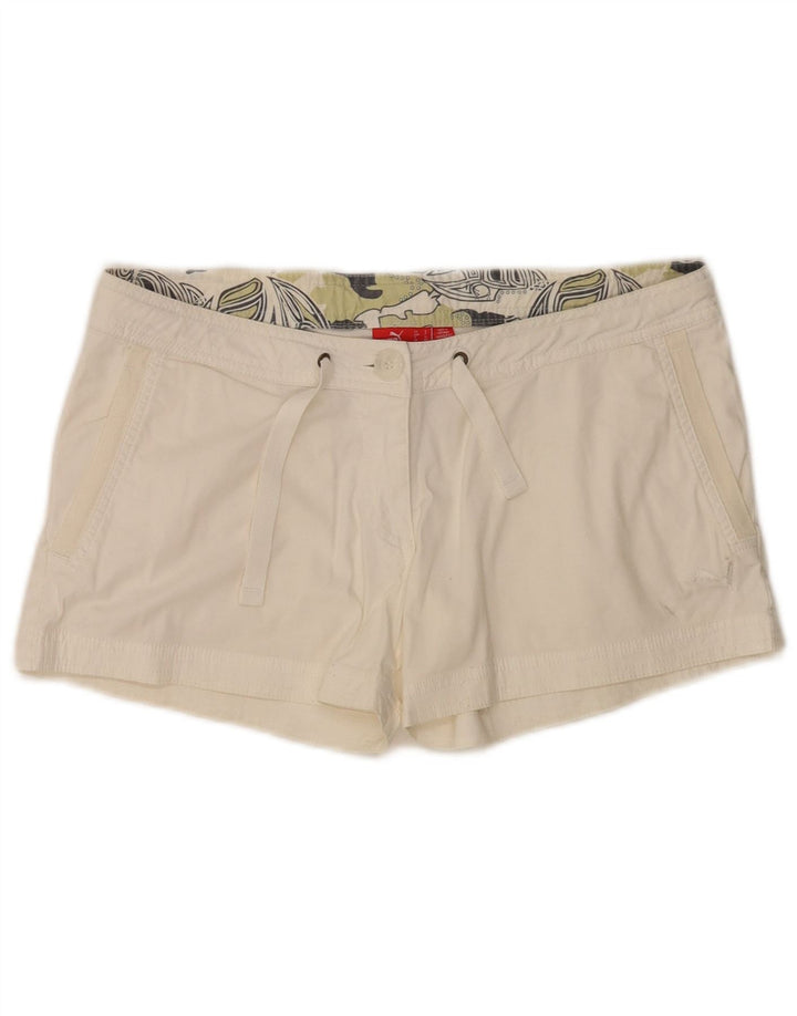Puma Womens Chino Shorts UK 10 Small W30  White Cotton