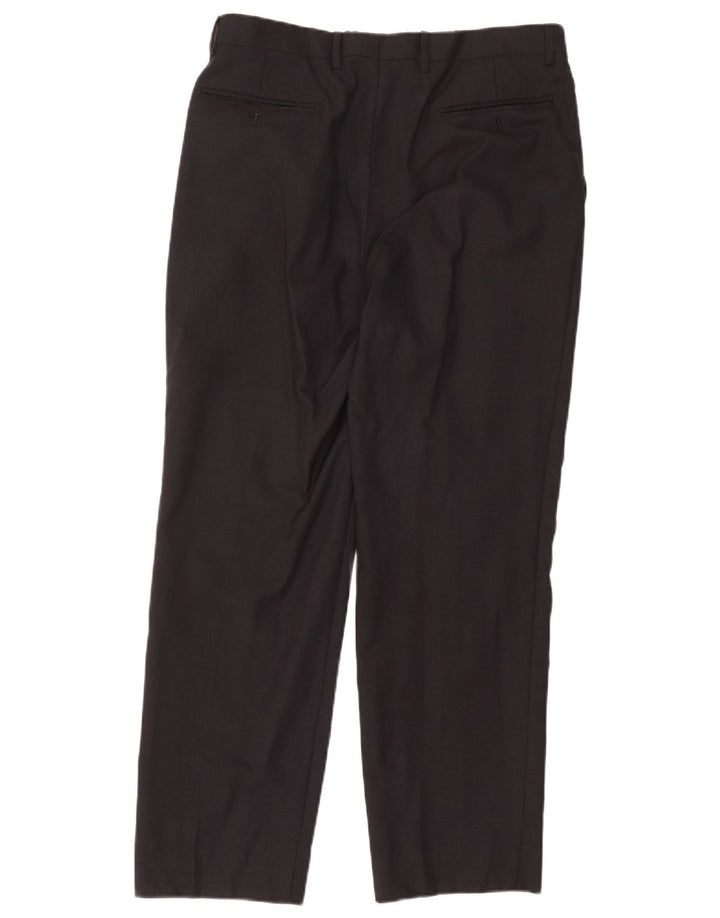 Marks & Spencer Mens Pegged Suit Trousers W34 L31 Grey Wool