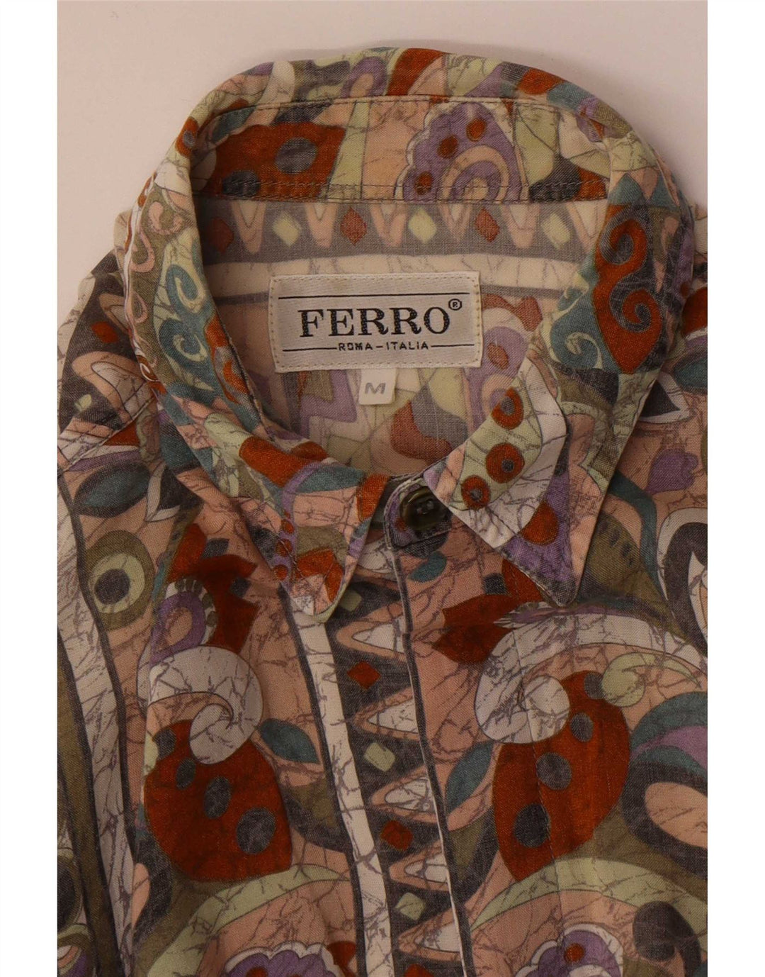 Ferro Mens Short Sleeve Shirt Medium Multicoloured Floral