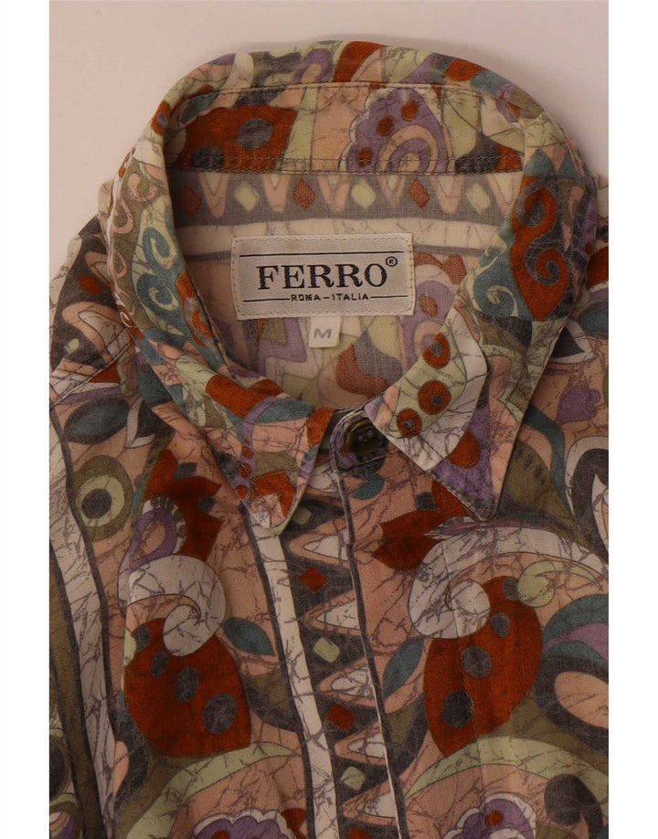 Ferro Mens Short Sleeve Shirt Medium Multicoloured Floral