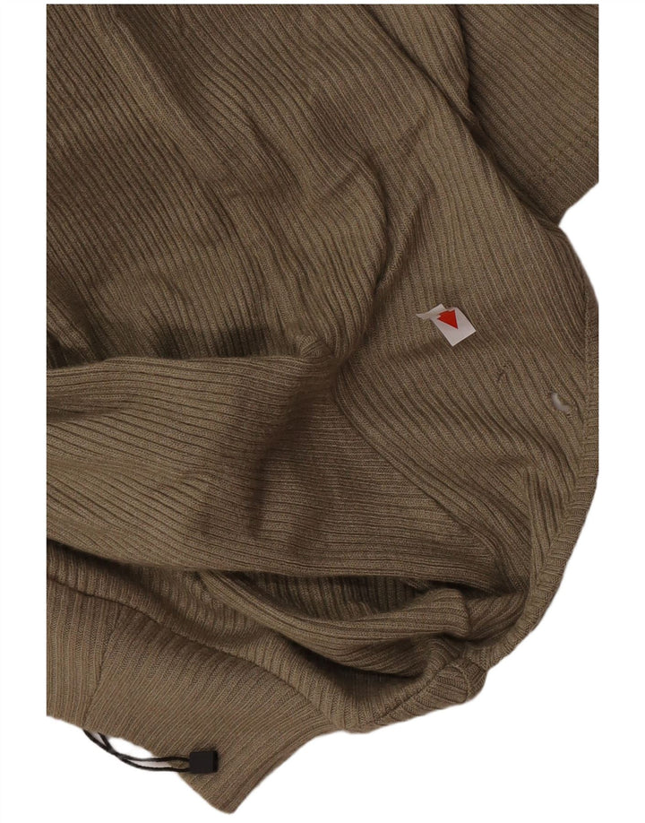 Zara Womens Long Sleeve Bodycon Dress UK 10 Small Khaki Polyester