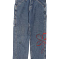 Lee Womens Cargo Straight Jeans W32 L30 Blue Floral Cotton