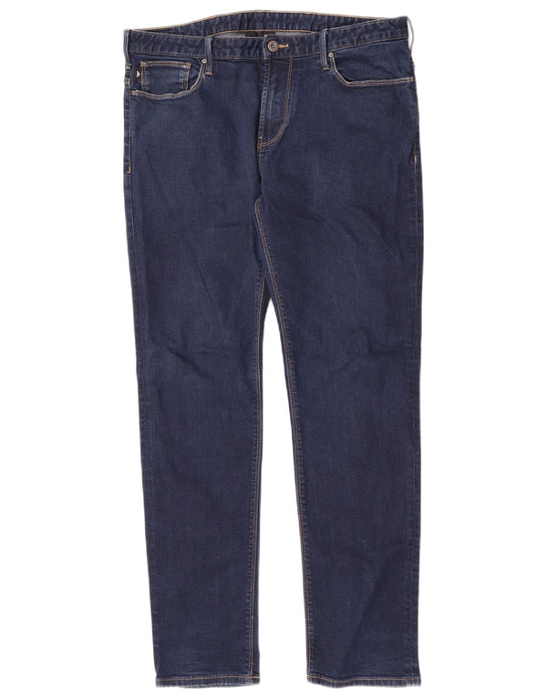 Emporio Armani Mens Slim Fit Straight Jeans W34 L30 Navy Blue Cotton