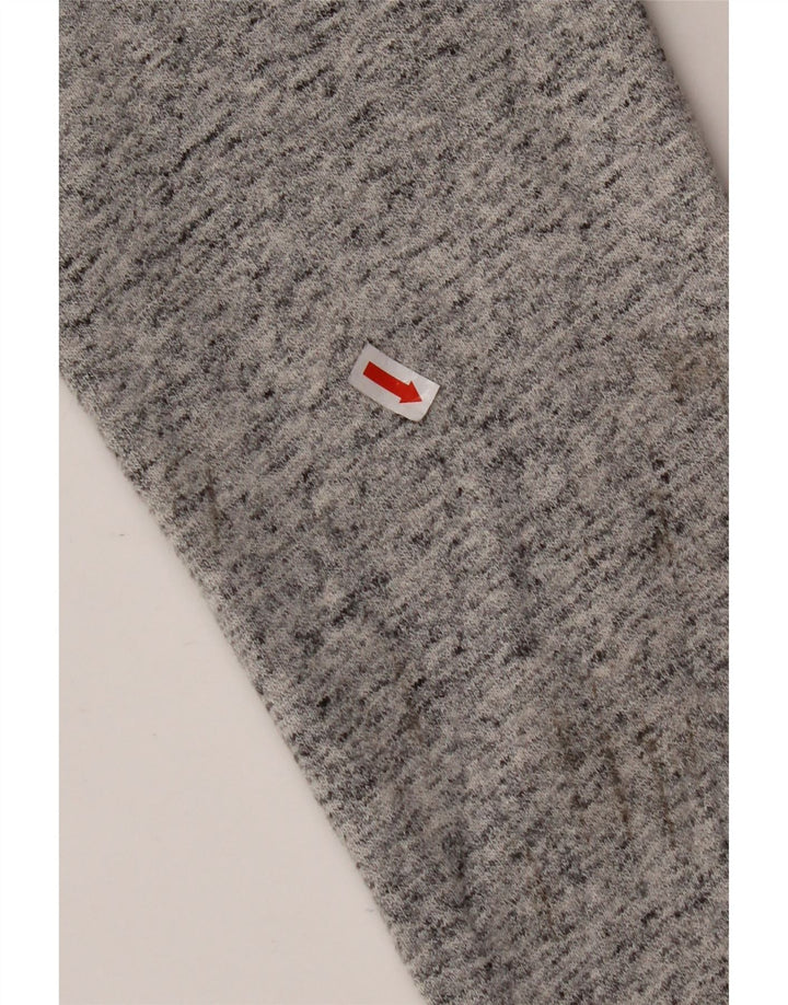 SUPERDRY Mens Graphic Loose Fit Zip Hoodie Sweater XS Grey Flecked Cotton