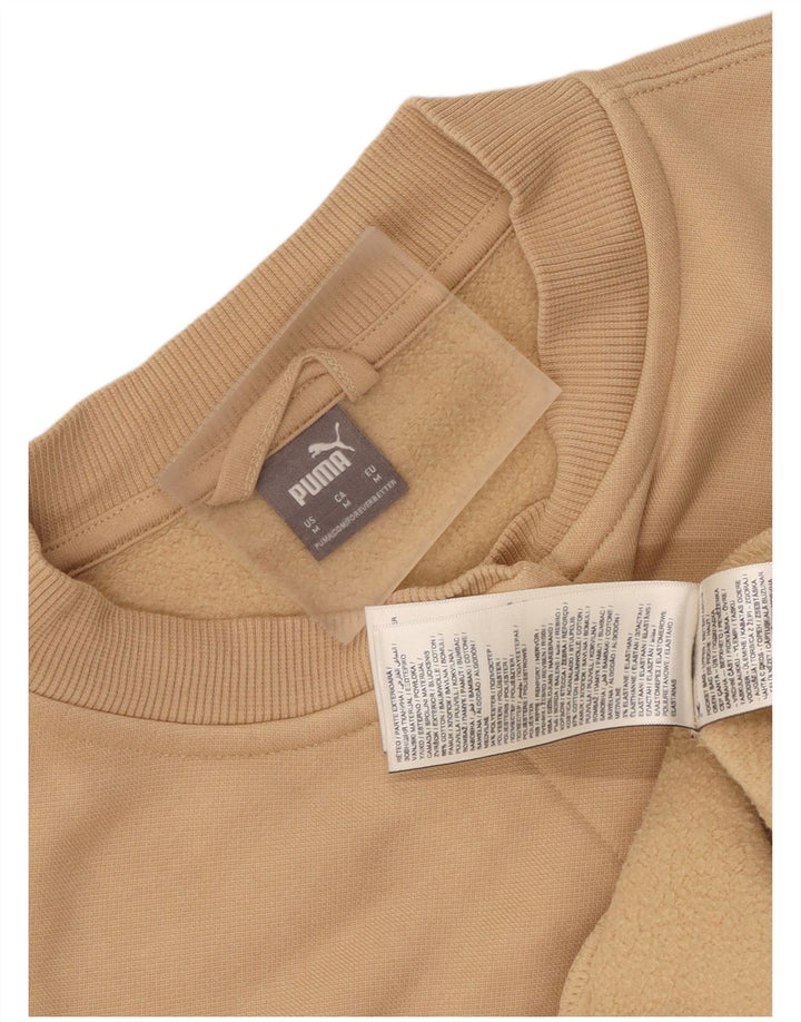 Puma Womens Tracksuit Top Jacket UK 14 Medium Beige Colourblock Cotton