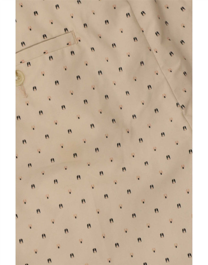 Penguin Mens Chino Shorts W34 Large Beige Spotted Cotton