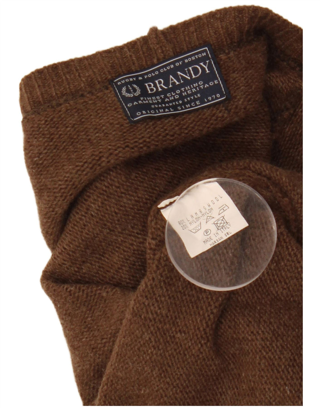 VINTAGE Womens Crop Cardigan Sweater UK 14 Medium Brown Lambswool