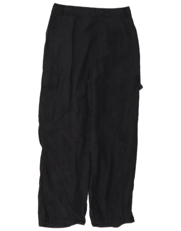 Zara Womens Loose Fit Cargo Trousers UK 8 Small W27 L26 Navy Blue Modal