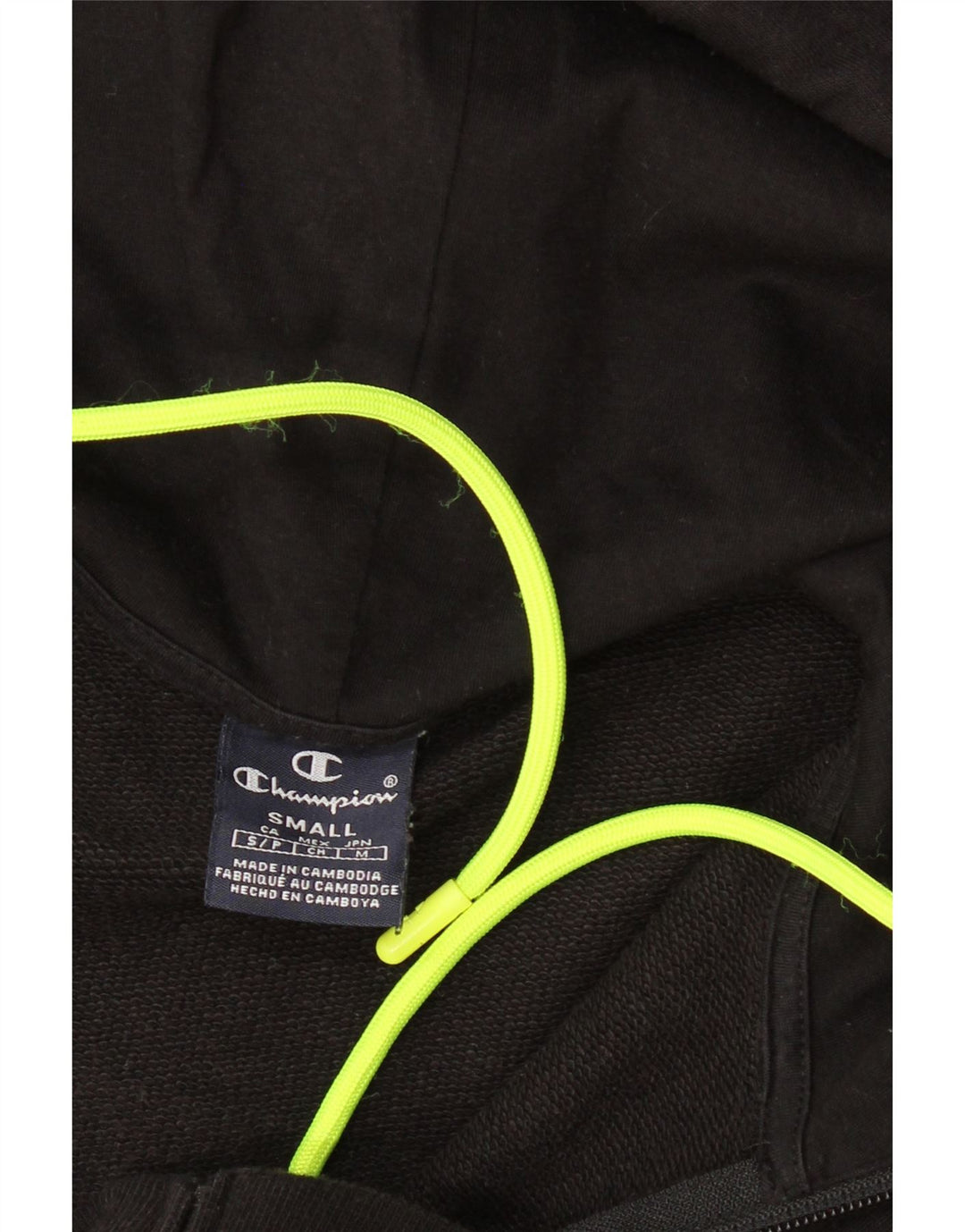 Champion Mens Graphic Zip Hoodie Sweater Small Black