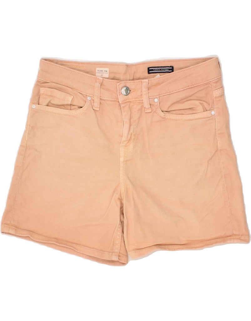 TOMMY HILFIGER Womens Straight Fit Denim Shorts W27 Small  Orange Cotton | Vintage Tommy Hilfiger | Thrift | Second-Hand Tommy Hilfiger | Used Clothing | Messina Hembry 