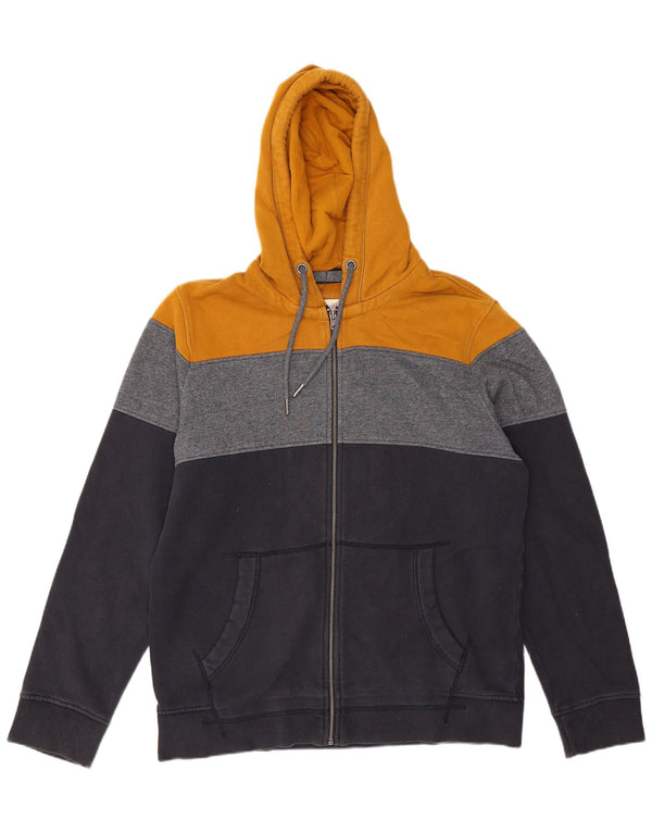 Fat Face Mens Zip Hoodie Sweater Large Multicoloured Colourblock Cotton