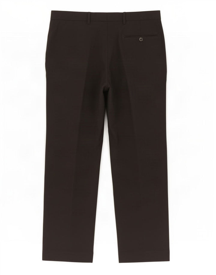 Marks & Spencer Mens Straight Regular Suit Trousers W36 L31 Black Polyester