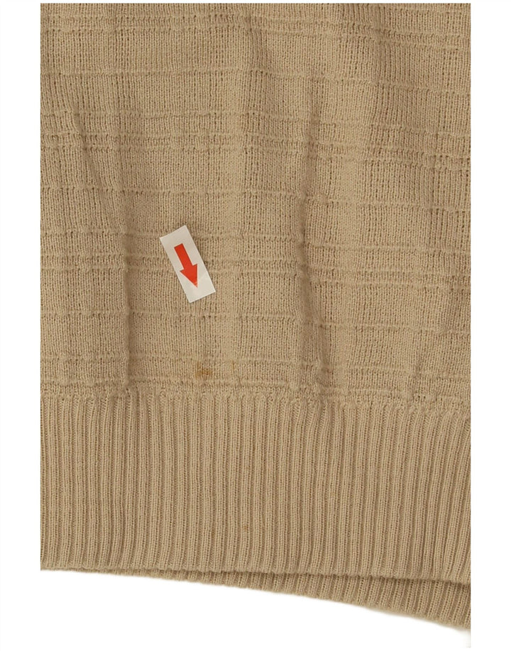 Marks & Spencer Mens V-Neck Jumper Sweater Small Beige Acrylic