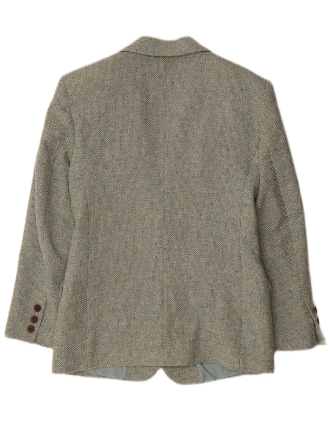 Vintage Womens 2 Button Blazer Jacket IT 42 Medium Green Herringbone Wool