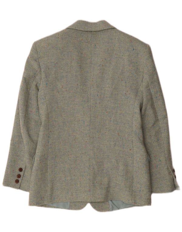 Vintage Womens 2 Button Blazer Jacket IT 42 Medium Green Herringbone Wool