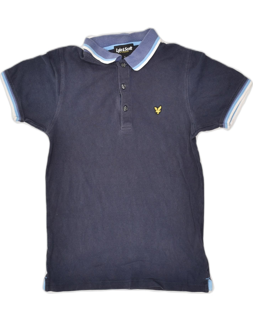 LYLE & SCOTT Mens Polo Shirt Small Navy Blue Cotton | Vintage Lyle & Scott | Thrift | Second-Hand Lyle & Scott | Used Clothing | Messina Hembry 
