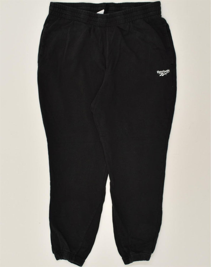 REEBOK Mens Tracksuit Trousers Joggers XL Black Cotton | Vintage Reebok | Thrift | Second-Hand Reebok | Used Clothing | Messina Hembry 