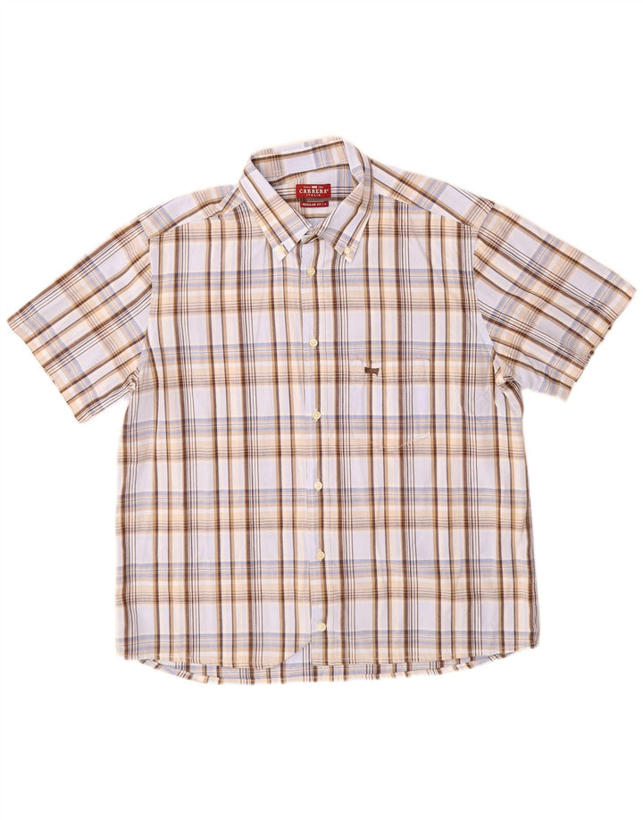 Carrera Mens Short Sleeve Regular Fit Shirt XL Multicoloured Check