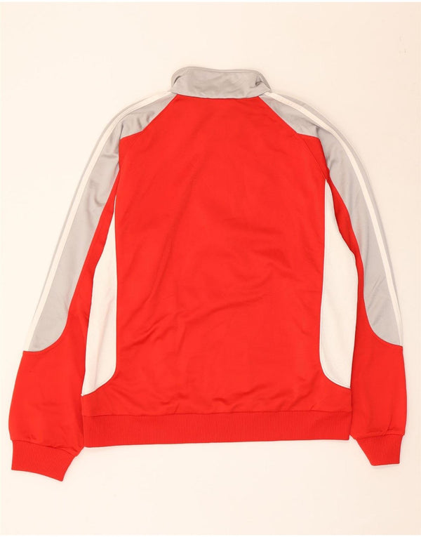 Adidas Mens Tracksuit Top Jacket UK 40/42 Medium Red Colourblock Polyester