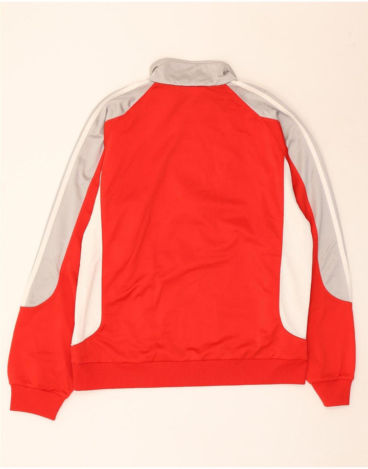 Adidas Mens Tracksuit Top Jacket UK 40/42 Medium Red Colourblock Polyester