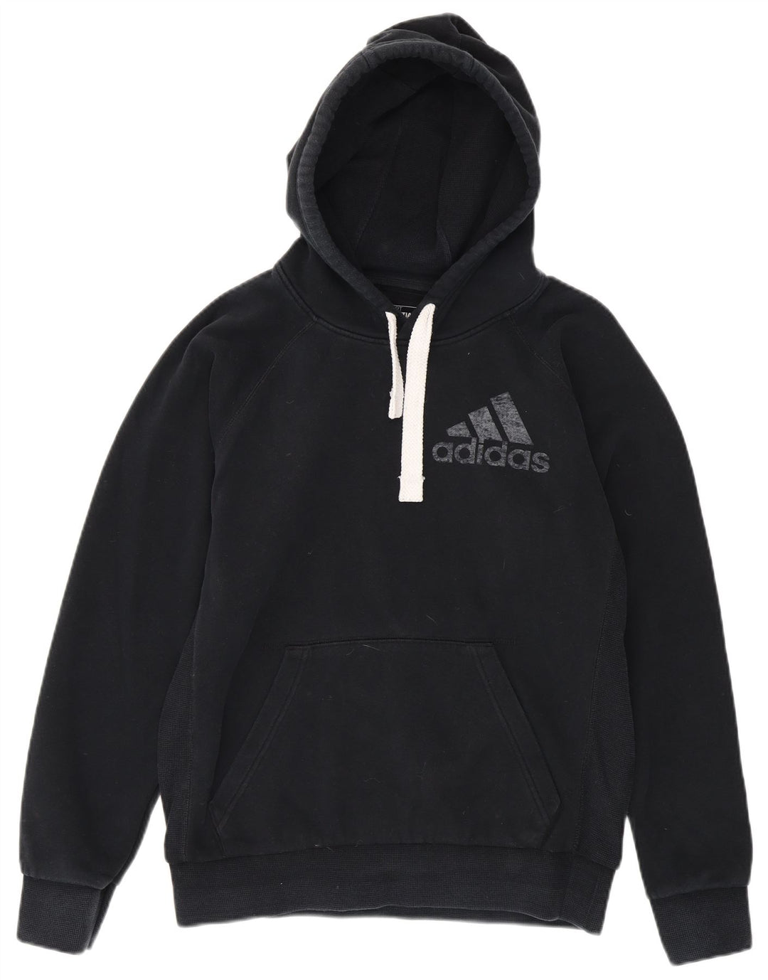 Adidas Mens Graphic Hoodie Jumper Medium Black Cotton