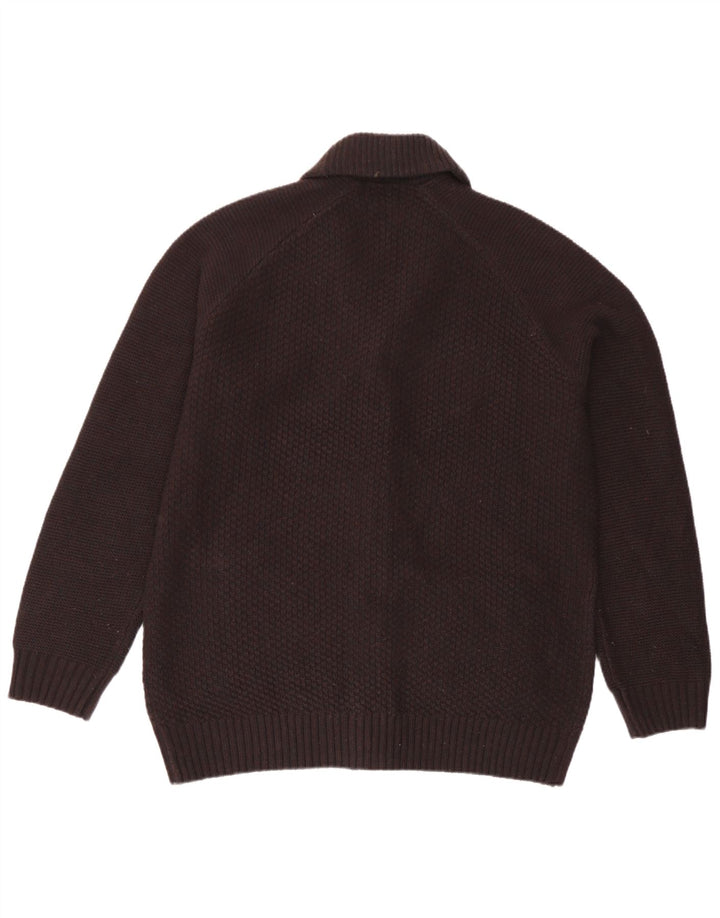 Marks & Spencer Mens Cardigan Sweater Large Brown Acrylic
