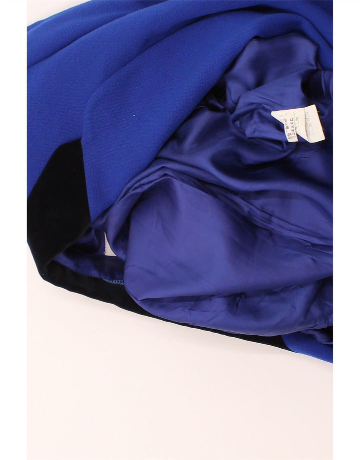 HUCKE Womens 5 Button Blazer Jacket UK 16 Large Navy Blue Polyester Vintage Hucke and Second-Hand Hucke from Messina Hembry 