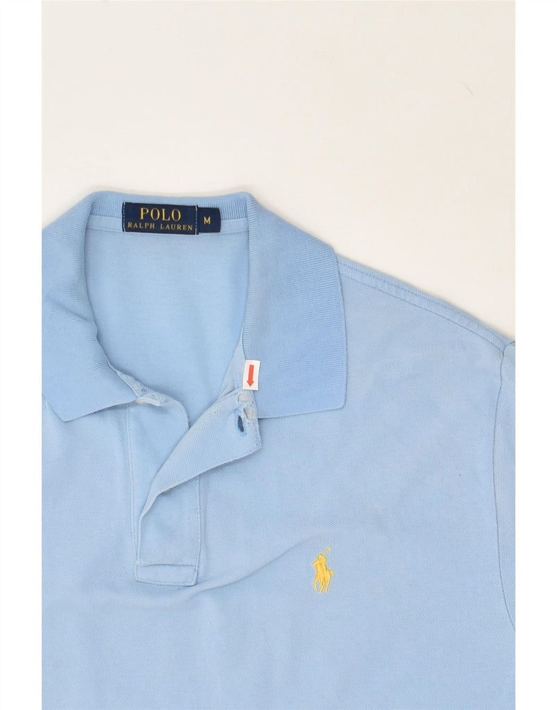 POLO RALPH LAUREN Mens Polo Shirt Medium Blue Cotton Vintage Polo Ralph Lauren and Second-Hand Polo Ralph Lauren from Messina Hembry 